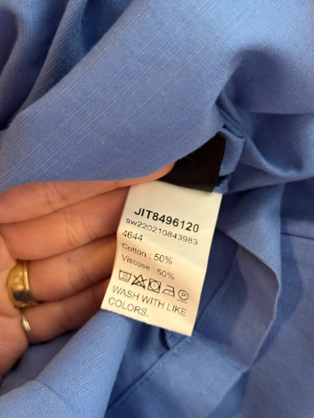 One-Shoulder Wide-Leg Jumpsuit in Sky Blue - Picture 4 of 5